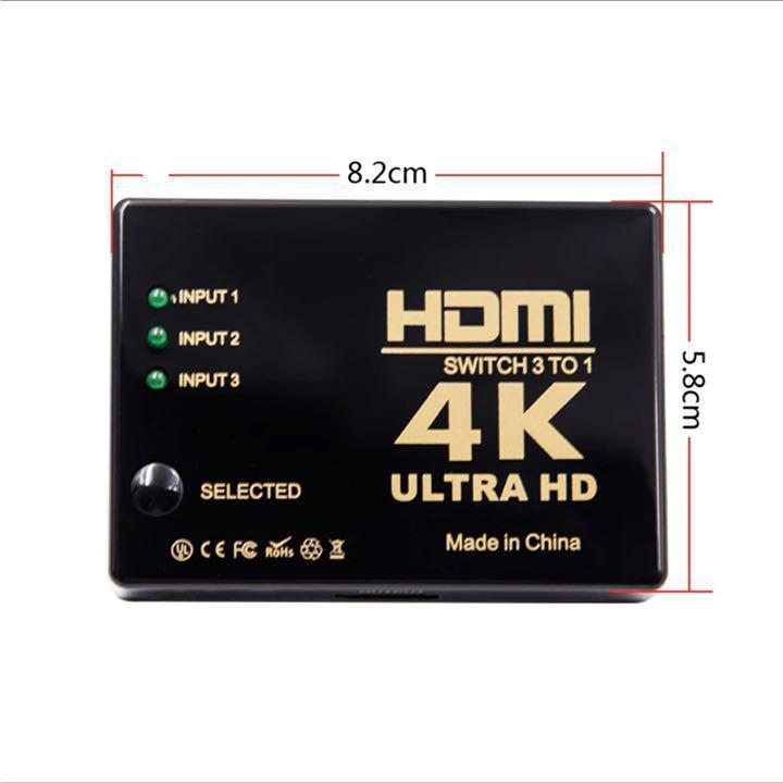 匿名◎　２個　HDMI切替器　HDMI分配器/セレクター 3入力1出力　4Kx2K