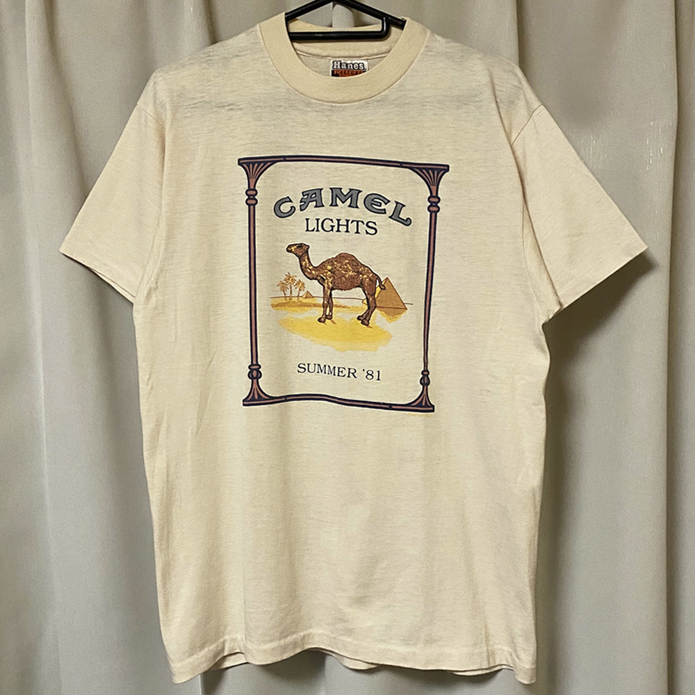 レア 80s Usa製ビンテージ Camel Lights キャメル ライト Tシャツ 1981 ラクダ Lサイズ Hanesヘインズ アメリカ製 Vintage タバコ マルボロ イラスト キャラクター 売買されたオークション情報 Yahooの商品情報をアーカイブ公開 オークファン Aucfan Com