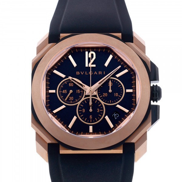 ブルガリ BVLGARI オクト BGOP41BGLCH 腕時計 ブラック文字盤 人気絶頂 メンズ 公式ショップ 新品