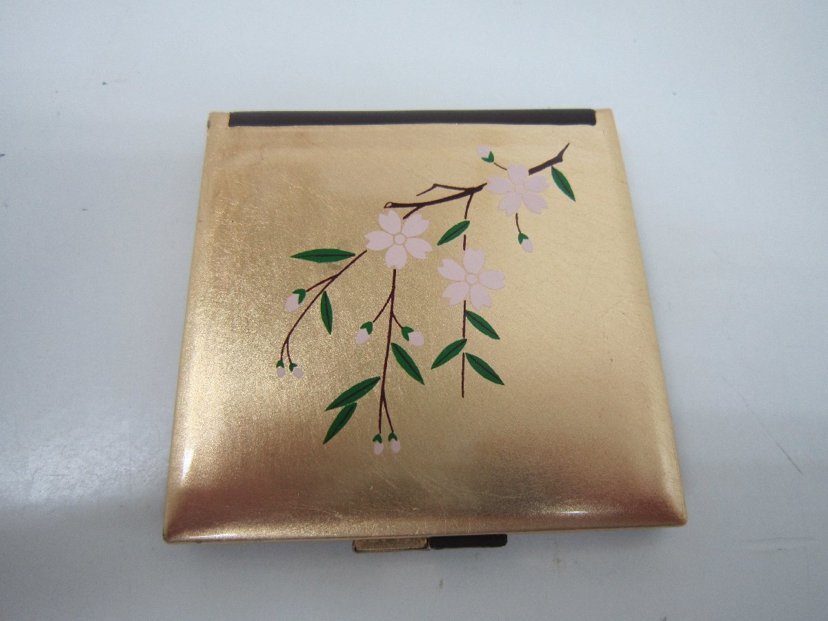 ! Kanazawa gold silver . industrial arts Mini compact Sakura used 