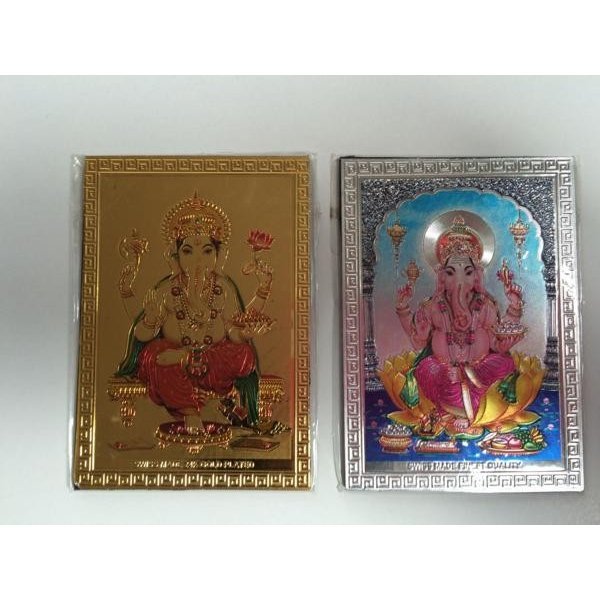 インドの神様　ガネーシャ 金運　開運　ステッカー カード 4枚セット　b5_画像4