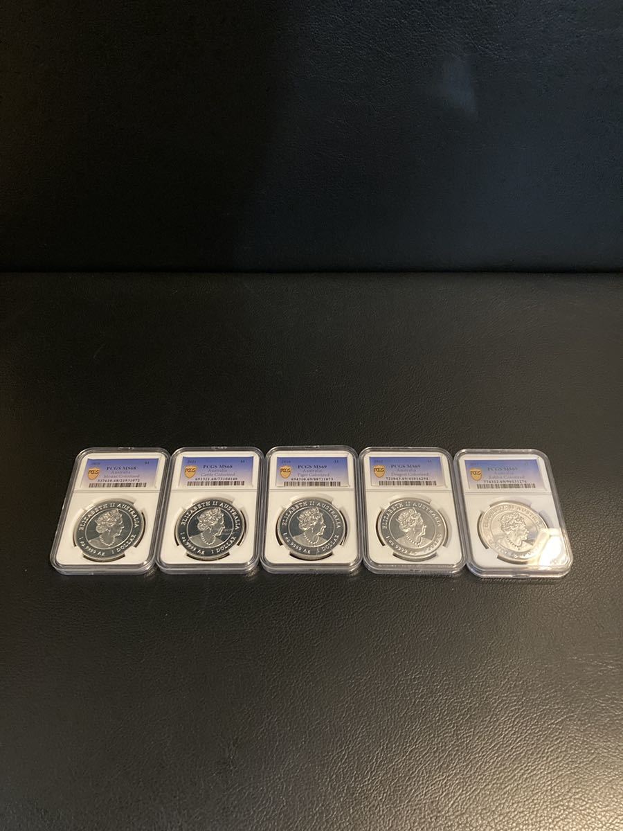 新品 未使用 純銀 銀貨 PCGS 鑑定 オーストラリア 1ドル 銀貨