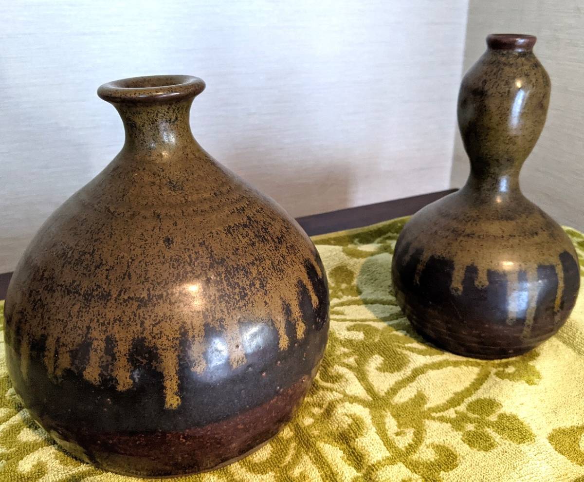 100%の保証 古丹波焼 花瓶 徳利 押し葉印 一輪挿し 古美術品 約20㎝弱