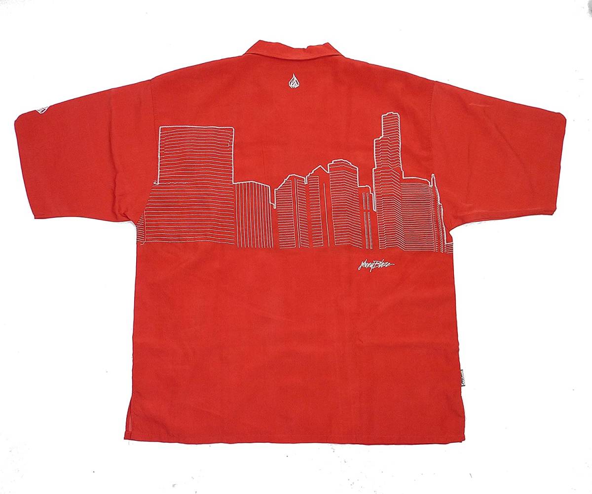 JOHNNY BLAZE ジョニーブレイズ City Chicago シカゴ 半袖 シャツ (レッド) (XL) [並行輸入品]