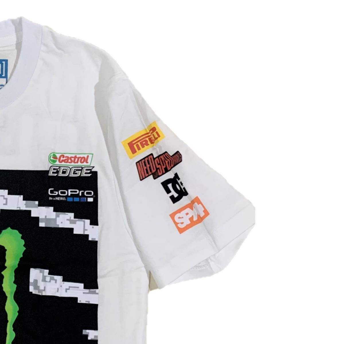 HOONIGAN RACING フーニガン MONSTER ENERGY モンスターエナジー USフラッグ43 Kenblockオフィシャル Ｔシャツ ホワイト M 並行輸入品