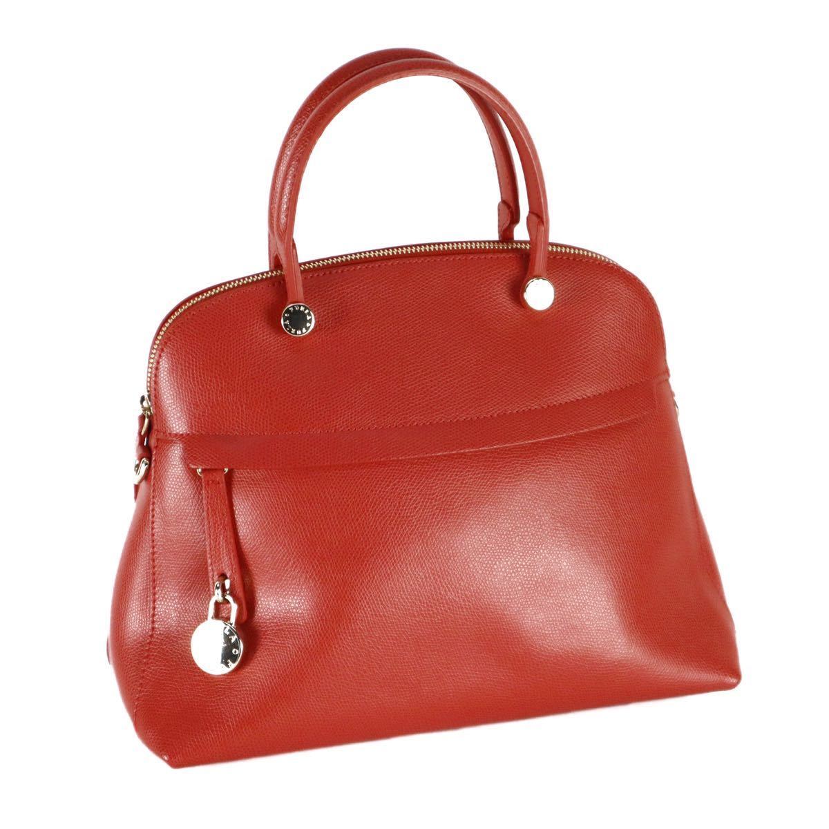 FURLA フルラ パイパー ショルダーバッグ ハンドバッグ バッグ かばん 2WAY レザー オレンジ_画像1