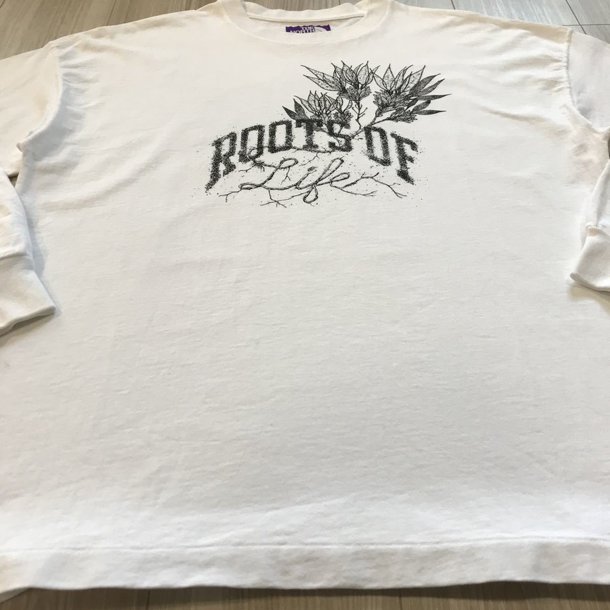 美品NORTH FACE PURPLE LABEL nanamica ROOTS OF LIFE USAロンT ノースフェイス パープルレーベル Tシャツ ナナミカ 別注 ボックス ロゴ