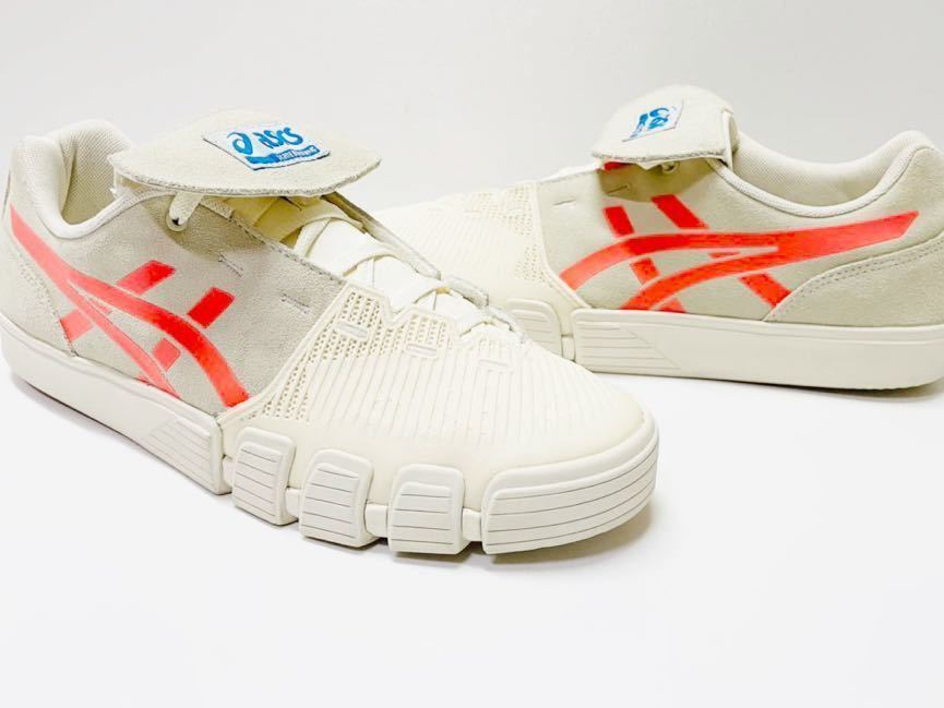 美品!! asics skatebording GEL-FLEXKEE PRO cream/sunrise red アシックス スケート ゲルフレックスキー プロ スエード us 7.5 / 25.5_画像1