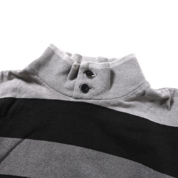 90's USA製 LLビーン LLBEAN ボーダー ハイネック コットンTシャツ (WOMENS S) 黒×灰 長袖 90年代 アメリカ製 旧タグ オールド ロンT_画像7