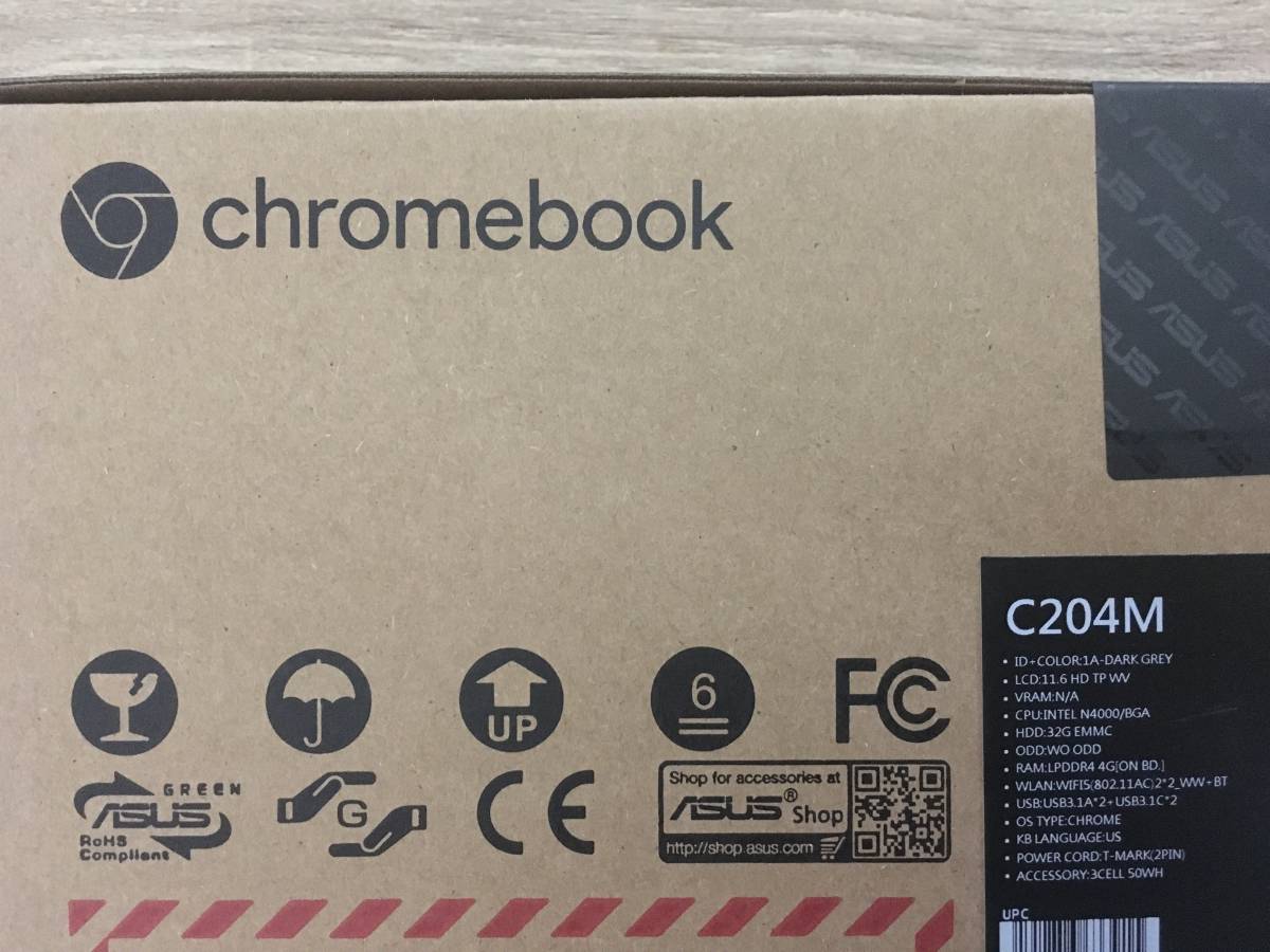新品未開封】Asus Chromebook C204MA CEL-N4000 4GB SSD 32GB 11.6型