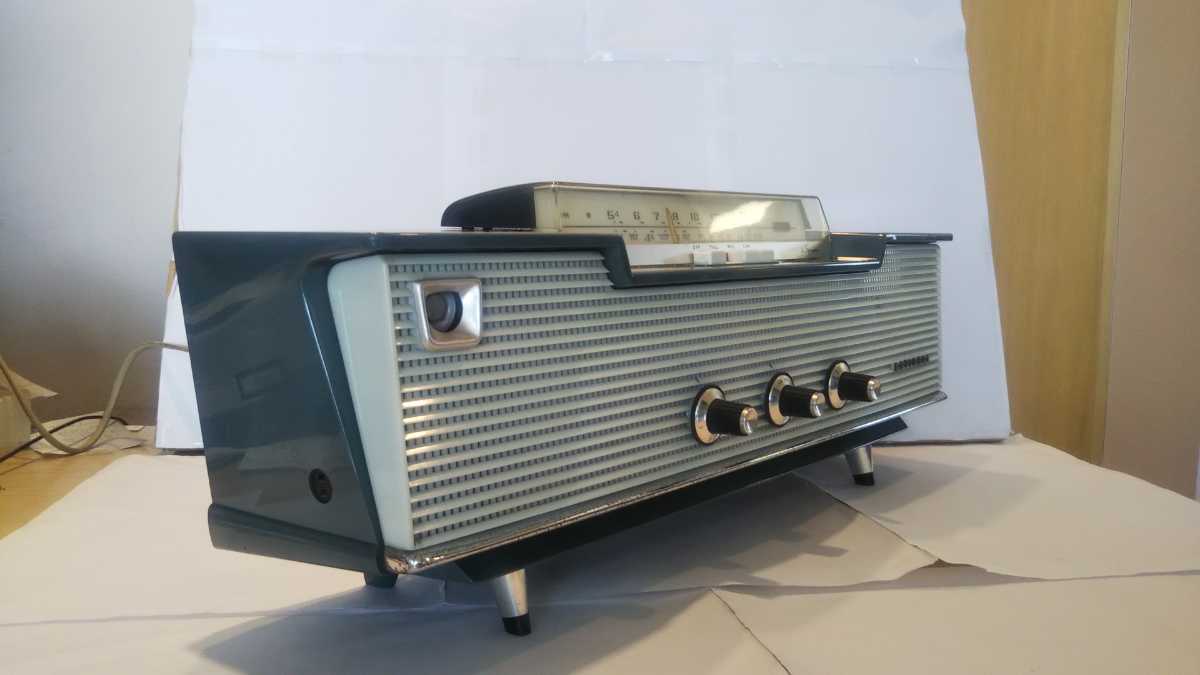  National vacuum tube radio,BM-400 type (1961 year Showa era 36 year ) Magic I attaching, original, operation, beautiful goods.