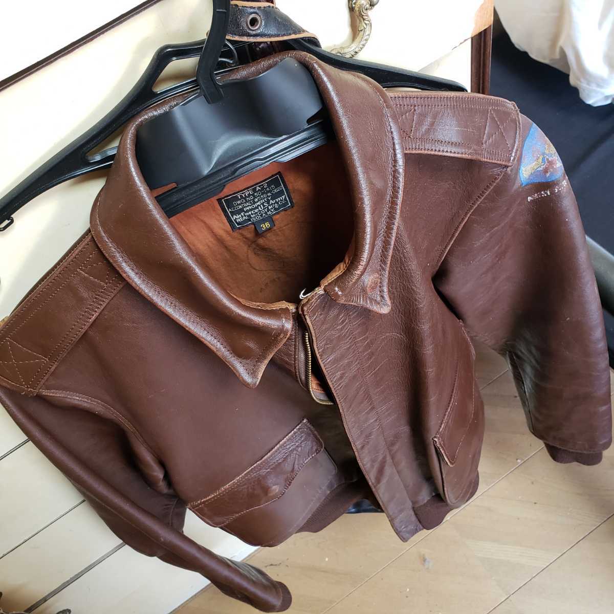 最初期 THE REALMcCOY'S ザ リアルマッコイズ A-2 馬革 ISOLA,N.Y レザー leather ジャケット JACKET 茶(検 BUZZRICKSON'S バズリクソンズ_画像7