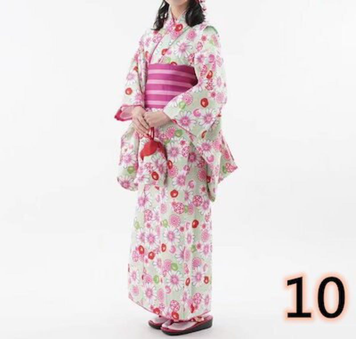 ジュニアワクワク着物 五点セット 1.着物の伊達衿付 2.長襦袢 3.結び帯