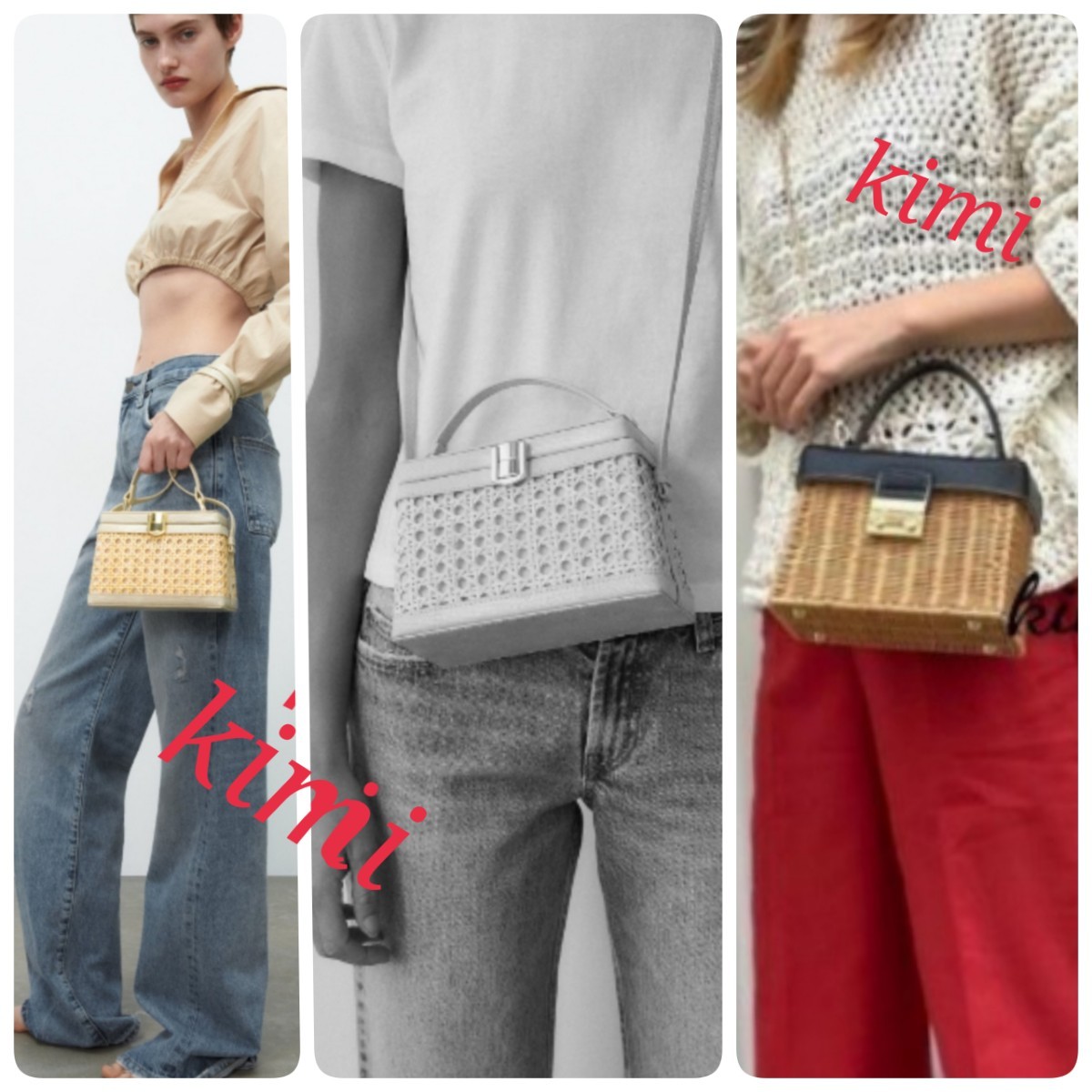 ZARA 新品 ウーブンラタンミノディエールボックスバック ラタン ZARA 新品 ウーブンラタンミノディエールボックスバック ラタン