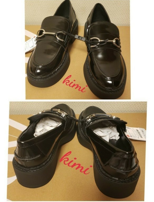 ZARA 完売 ラスト1点 (36サイズ 23.4cm 黒) フラットトラックソールローファー 7990円