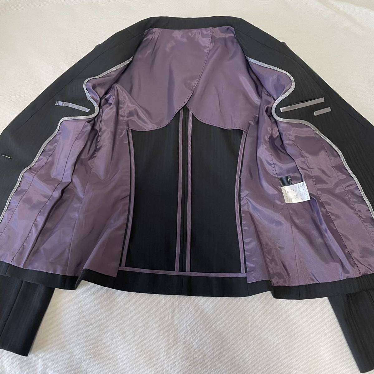 超美品】RU アールユー パンツスーツ 三点 2 OL ビジネス 春秋冬 黒