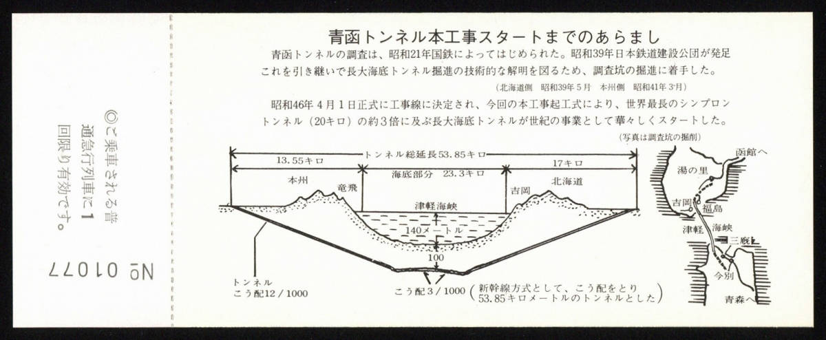 【まとめて】S47　青函トンネル起工記念急行券　24枚_画像4