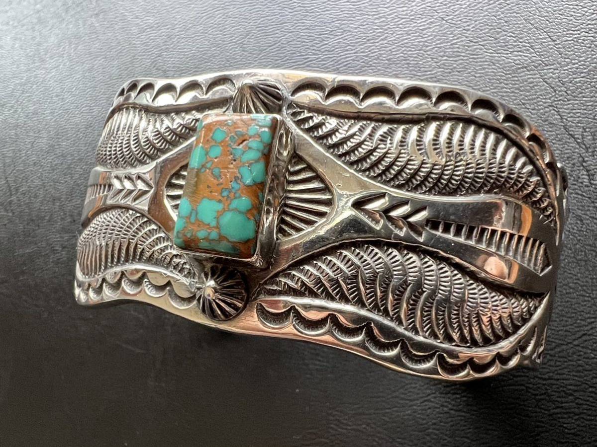 NAVAJO top artist [Harry H. Begay/ Harry *bigei]1980*s in goto turquoise bangle Navajo ho pi Indian jewelry 