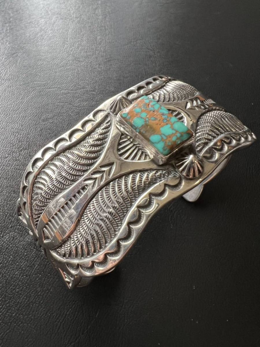 NAVAJO top artist [Harry H. Begay/ Harry *bigei]1980*s in goto turquoise bangle Navajo ho pi Indian jewelry 