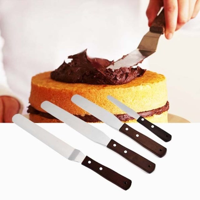 新品 送料無料 パレット ナイフ 4点セット ステンレス スパチュラ 製菓 お菓子 キッチン ケーキ パン 調理器具 デコレーション ジャム ヘラ_画像2