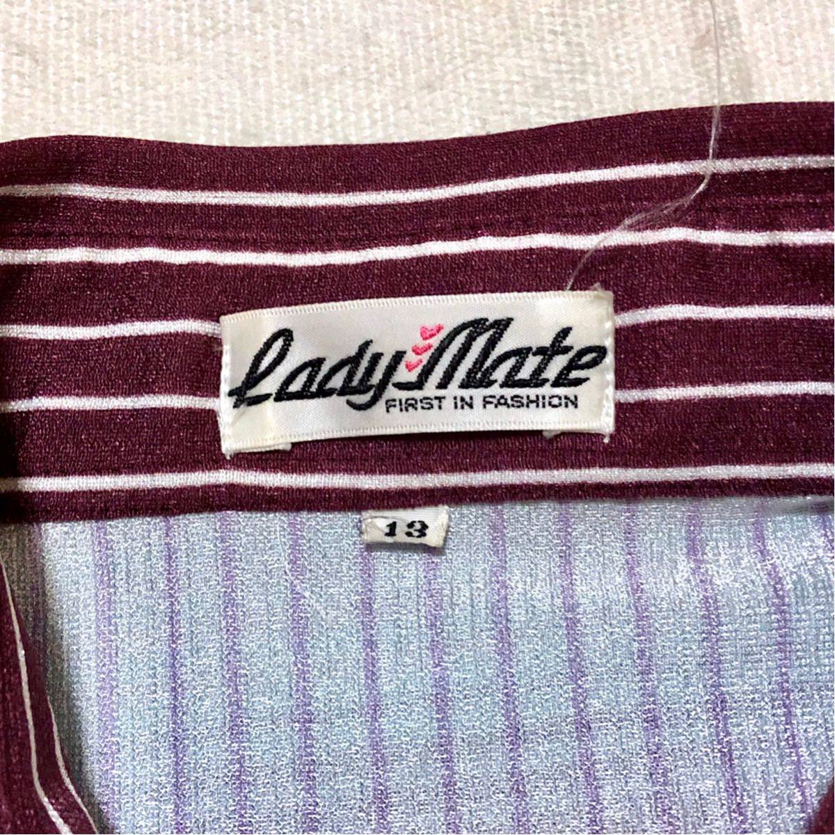 70’ Lady Mate ポリエステル シャツ 検索:古着 レトロ レトロシャツ ポリシャツ ビンテージ 70年代_画像6