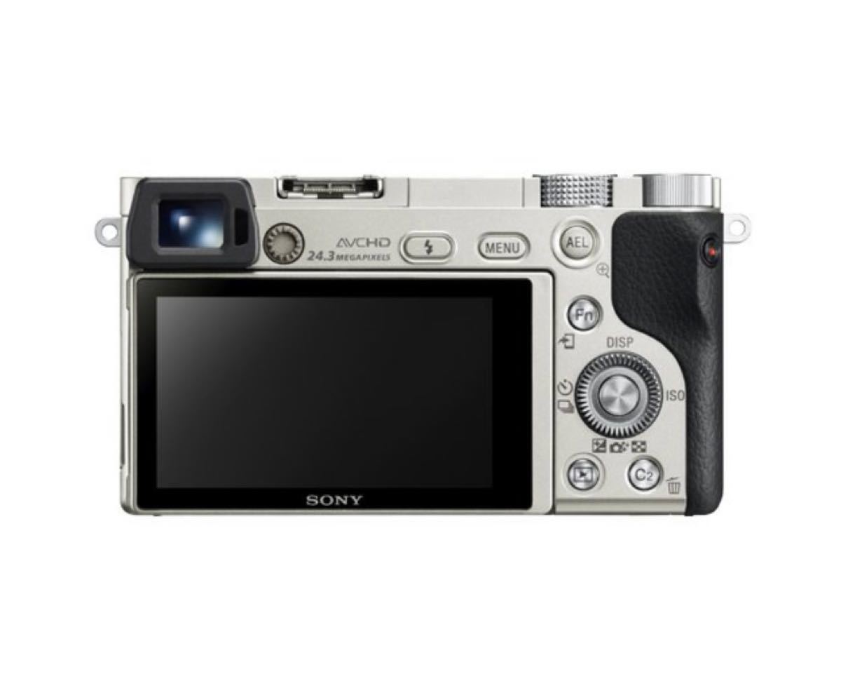 SONY α6000 アルファ6000 ダブルレンズキット シルバー ミラーレス 純正バッテリー2個付き 新品SDカード付き