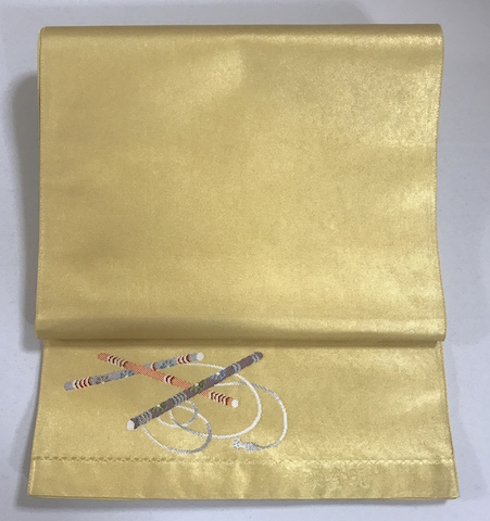 漆金泥 印象的 バックシャン ゴールド 袋帯 礼装 絹 【花みやこ】_画像1