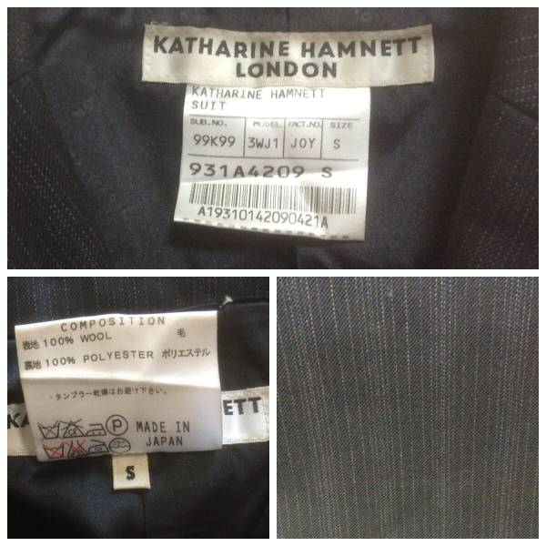 Katharine Hamnett London KATHARINE HAMNETT LONDON жакет мужской черный полоса 3.bo шкаф Ran to карман размер S