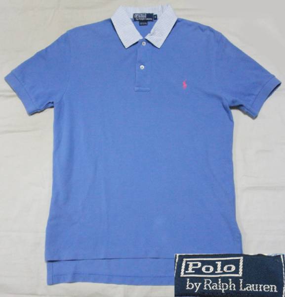 M【ラルフローレン/ポロシャツ】Ralph Lauren 珍品 切り替え コットン POLO ポロ 古着_画像2