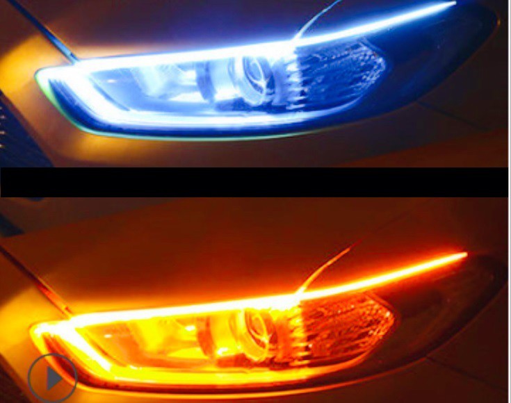 流れるウィンカー LED ウインカーテープ シーケンシャルウインカー 変色ウィンカー アンバー 愛車ドレスアップ 60cm 2本セット_画像1