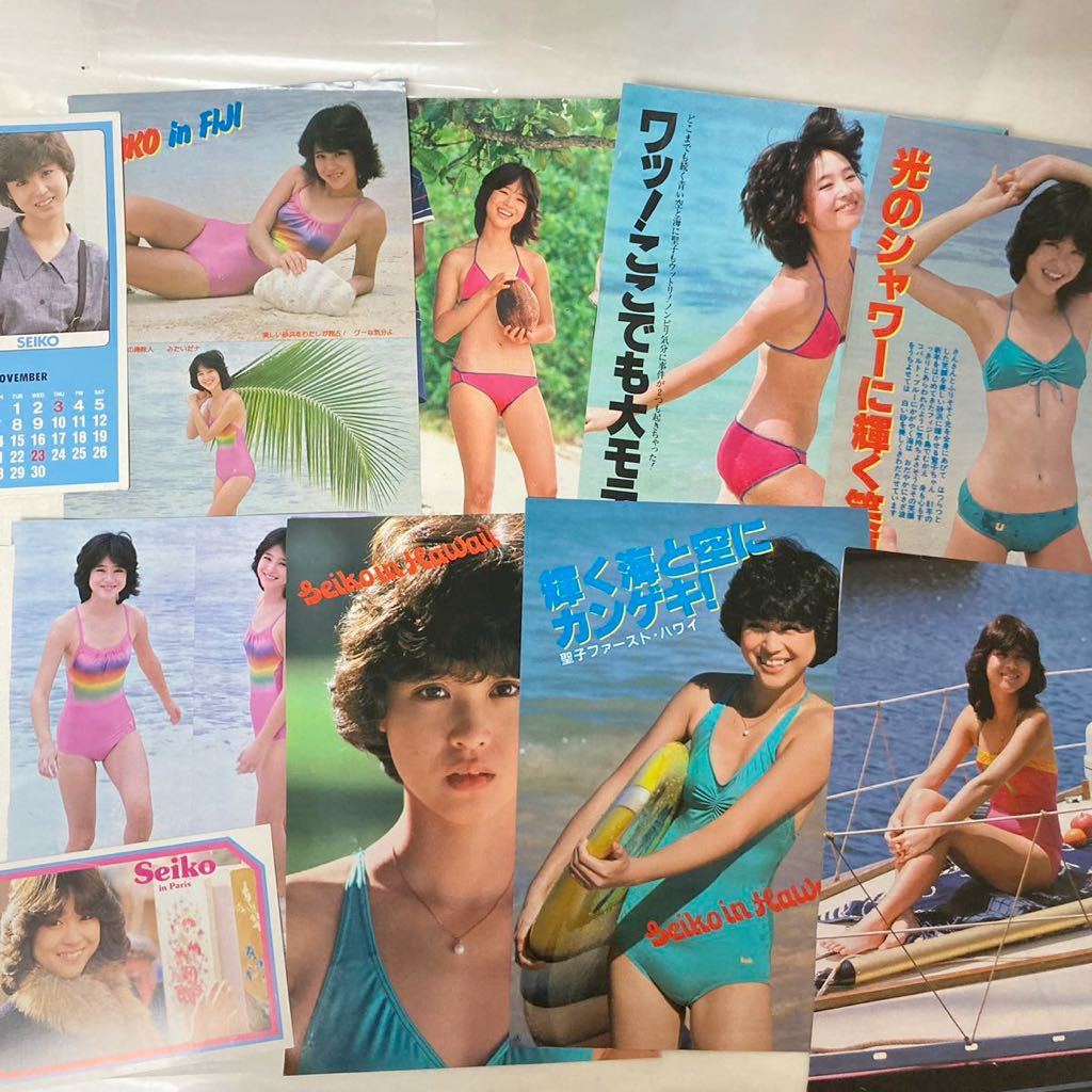  Matsuda Seiko новое время фильм обычный купальный костюм постер внизу .. дополнение вырезки совместно много Showa идол в это время товар 