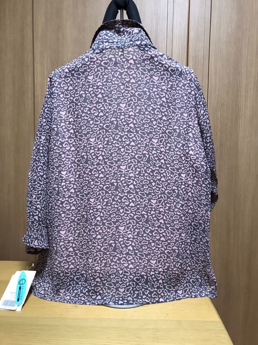 [新品] 激安・在庫処分　Lサイズ　レディースプリントブラウスジャケット　 ミセス婦人ブラウスジャケット　7分袖　08番柄_正面写真が実物に近いです。