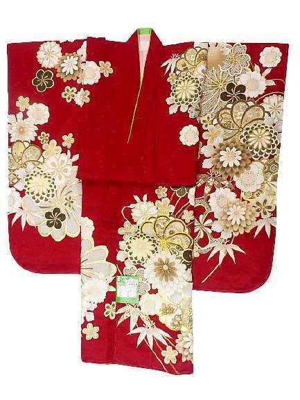 [ быстрое решение ] "Семь, пять, три" 7 лет 7 лет женщина 4 .. кимоно красный земля ... слива . рисунок No.2157