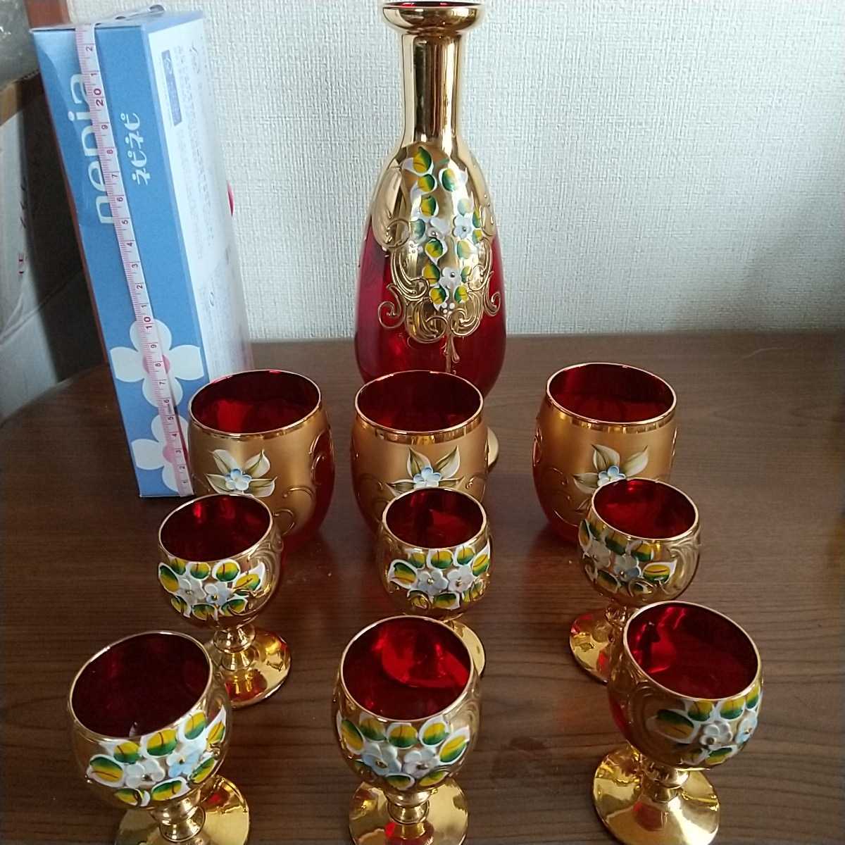 ベネチアングラス赤 アンティーク、コレクション 工芸品 ガラス 