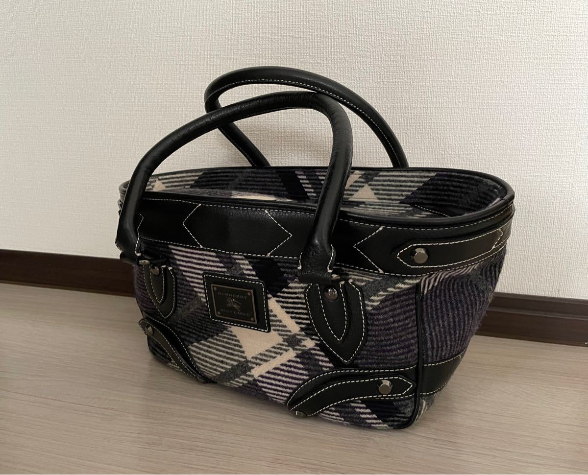希少】BURBERRY BLUE LABAL ノバチェック バッグ ロゴタグ付 希少】BURBERRY BLUE LABAL ノバチェック バッグ ロゴタグ付