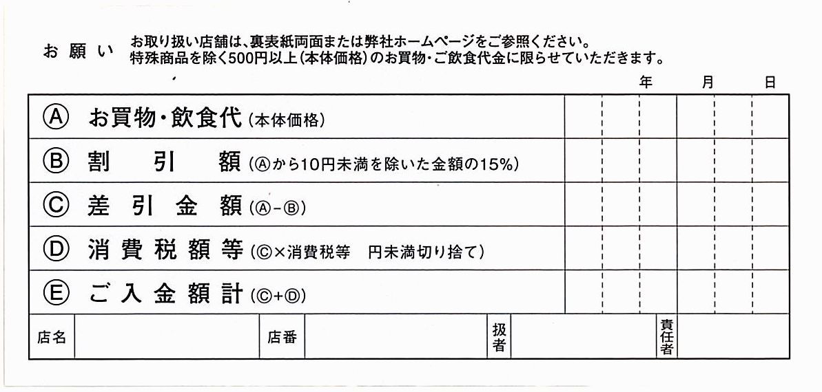 中村屋 株主優待 / 買物・飲食15%割引券【10枚】※複数あり / 2022.6.30まで_画像2