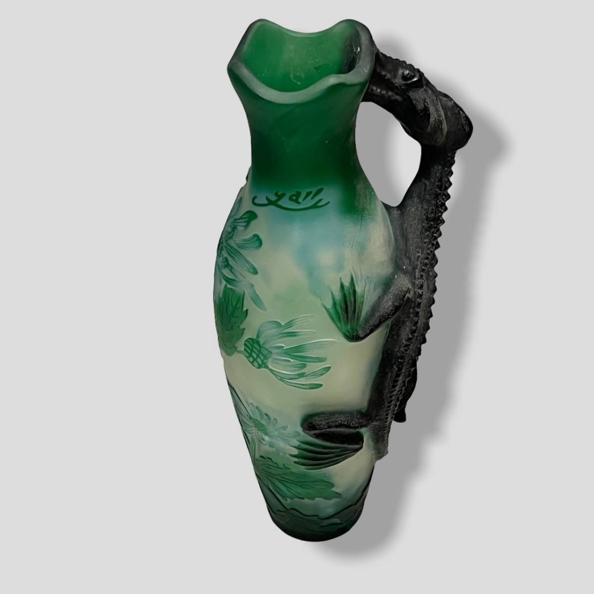 USDE エミール ガレ 大 花瓶 被せガラス 蜥蜴紋 素晴らしい逸品 USDE エミール ガレ 大 花瓶 被せガラス 蜥蜴紋 素晴らしい逸品