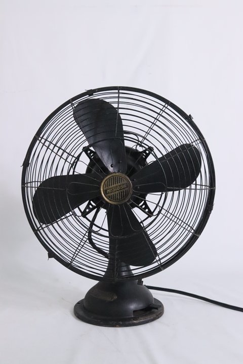 TB526三菱 扇風機 動作品◇電気扇/ビンテージ/黒/金属製/昭和レトロ