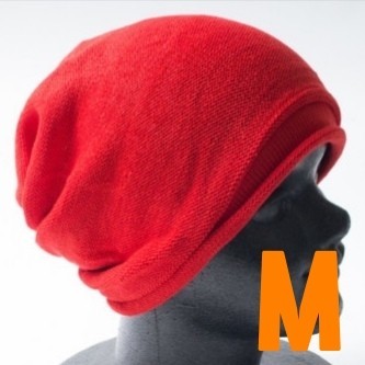 コットン サマーニット帽 オールシーズン ニットキャップ M メンズ レディース ユニセックス レッド 赤 通気性 薄手 ニット帽