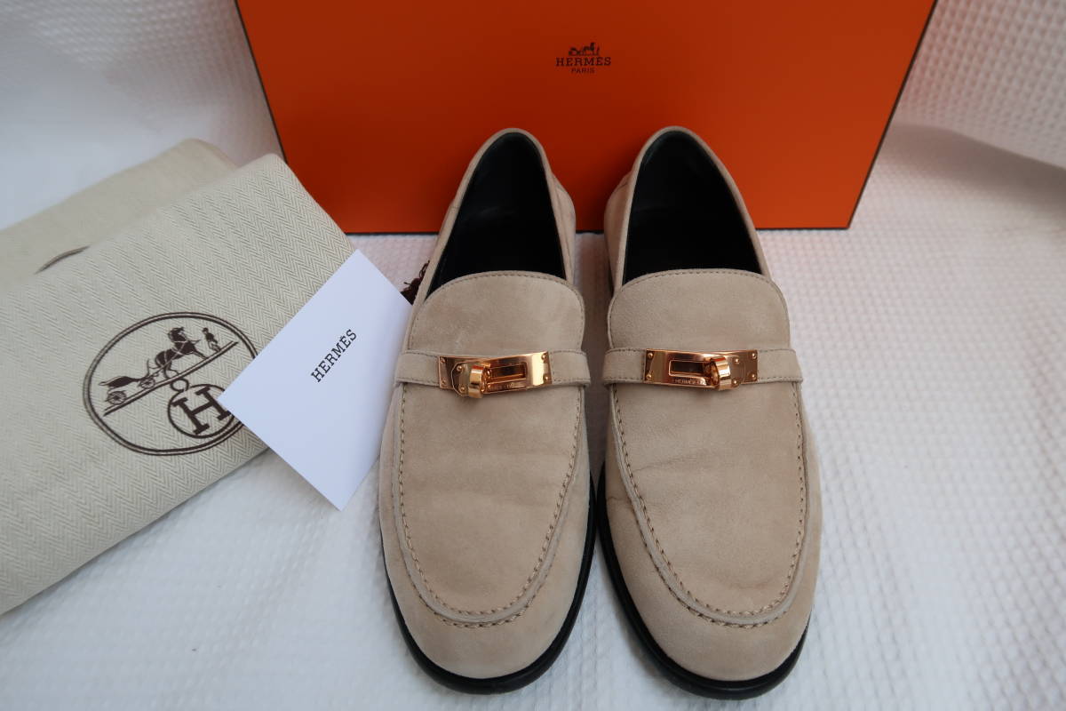 HERMES☆USED☆モカシン デスタン36BLANC GOMME/エルメス・ケリー ...
