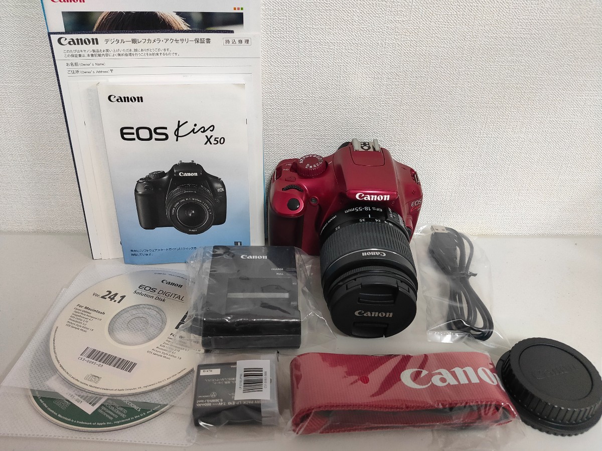 本物の Kiss EOS Canon X50 中古美品 キャノン デジタル一眼レフカメラ 【予約】 ダブルズームキット X50 Kiss EOS CANON キャノン デジタルカメラ