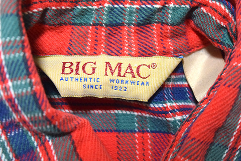 【M】 80S 90S USA製 ビッグマック アウトドア ヘビーフランネル コットン 長袖シャツ ネルシャツ メンズM BIG MAC ヴィンテージ BG0231