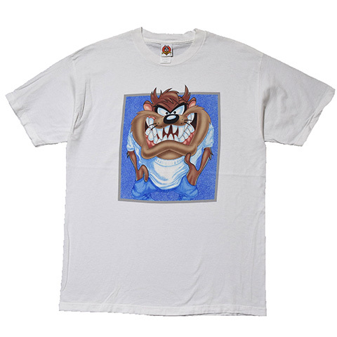 【L】90S メキシコ製 ルーニーテューンズ ヴィンテージ キャラクター Tシャツ タズマニアンデビル メンズL Looney Tunes 古着 BA3259