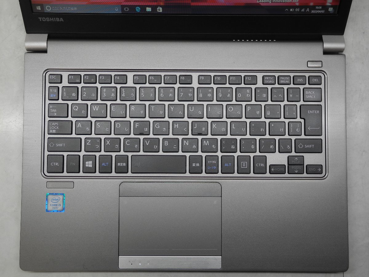 ☆第6世代☆東芝☆dynabook R63/D☆Core i5 2.30GHz/4GB/SSD128GB/無線/Bluetooth/カメラ/Office/Windows 10 Pro DtoD領域☆1円スタート☆_画像2