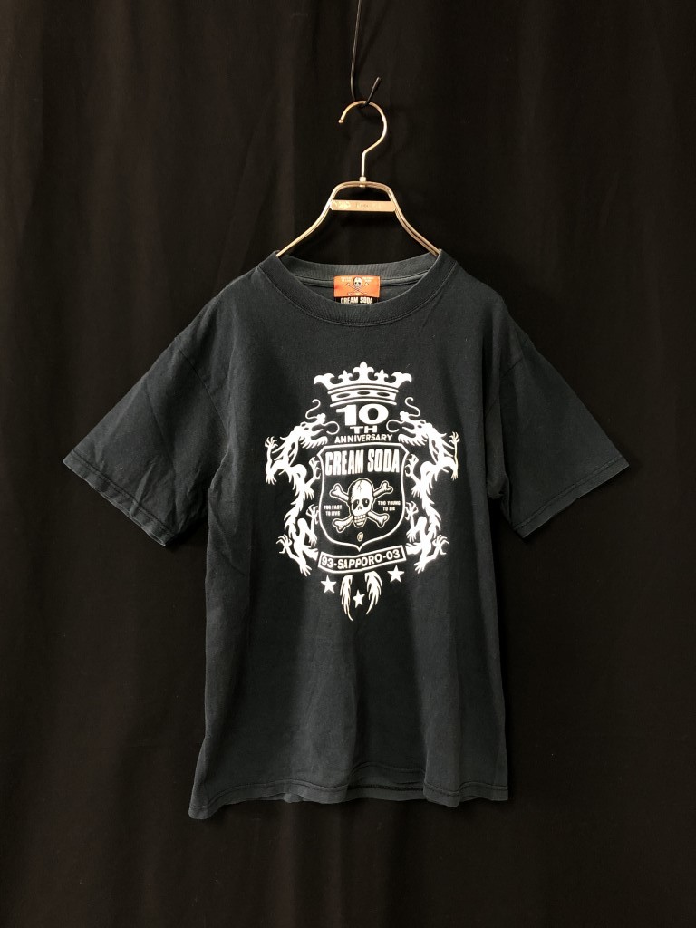 ◆CREAM SODA クリームソーダ 札幌10th anniversary　両面 半袖Tシャツ S 黒_画像1