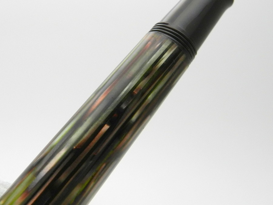 1000円スタート 万年筆 PELIKAN ペリカン 400 茶縞 旧刻印 ペン先14C-585 M ビンテージ 筆記用具/文房具 I208_画像6