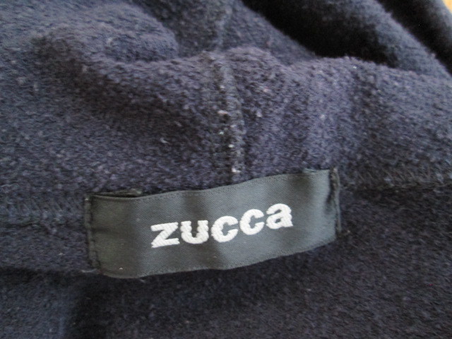 ズッカzucca カーディガンのようなすっきりパーカー M ネイビー☆コットンパーカー、薄手で使いやすいです
