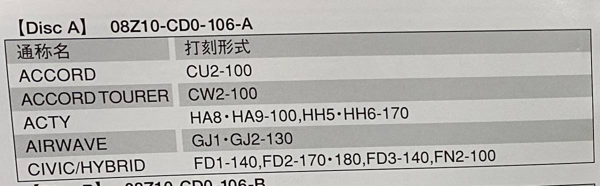 ホンダ アクセサリー検索システム CD-ROM 2010-06 Jun DiscA / ホンダアクセス取扱商品 取付説明書 配線図 等 / 収録車は掲載写真で / 0776_画像2