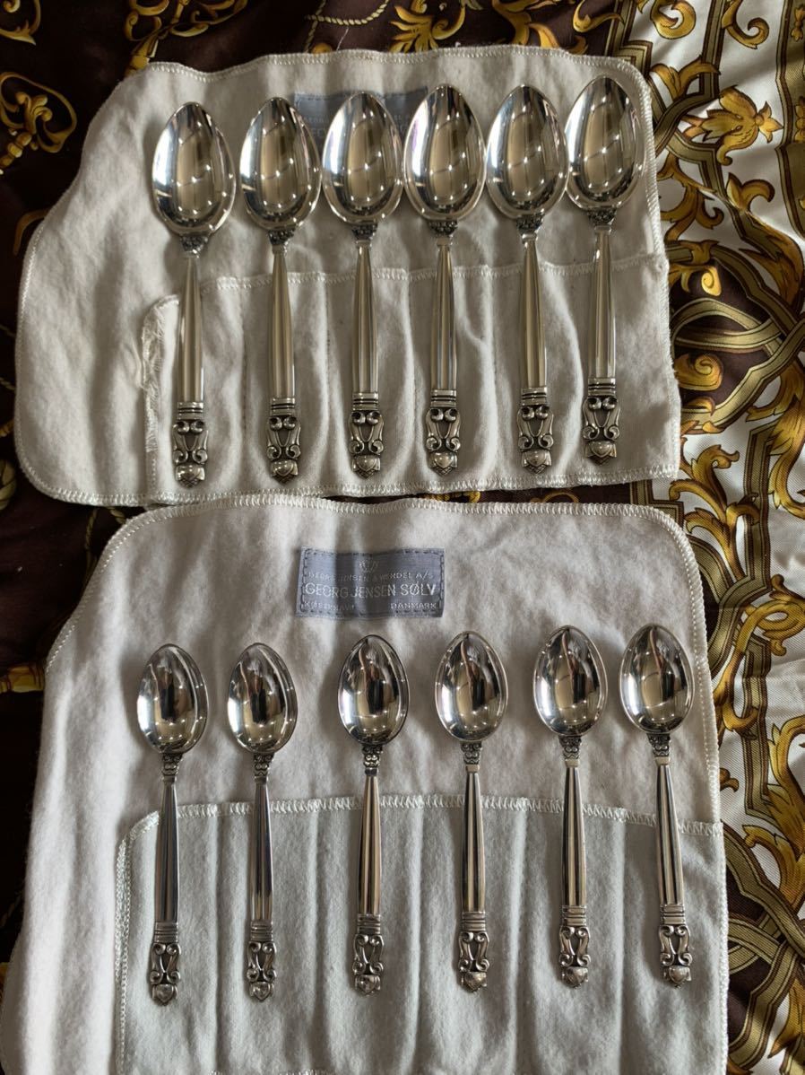 GEORG JENSEN STERLING DENMARK カラトリー スプーン 磨き済み 12本