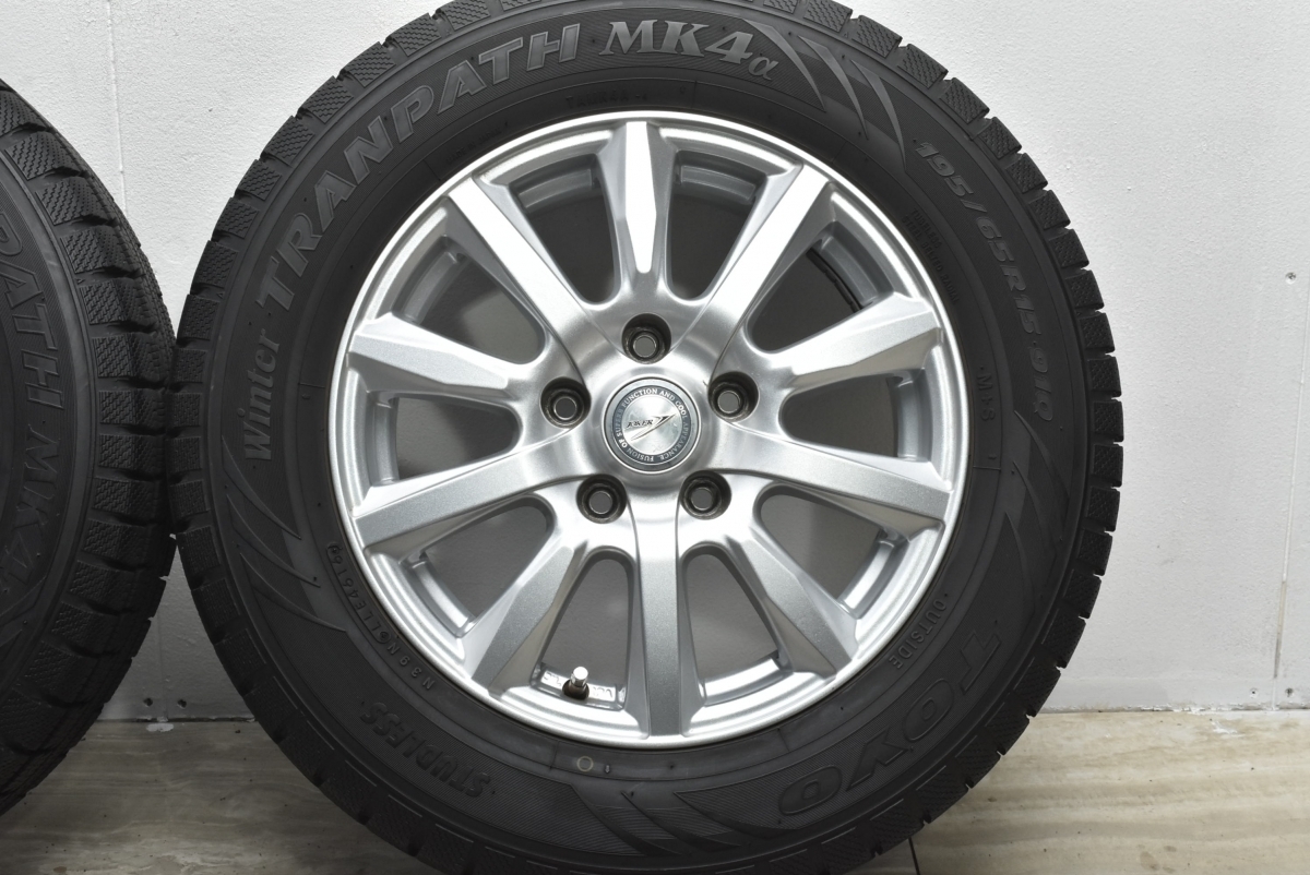 【美品】ジョーカー 15in 6J +43 PCD114.3 トーヨー ウィンタートランパス MK4α 195/65R15 ノア ヴォクシー ステップワゴン セレナ 即納可_画像6